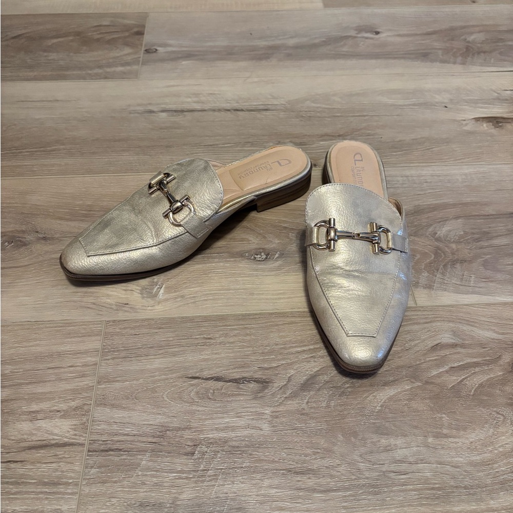 CL by Laundry Gold Mules with Metal Accent - Picture 2 of 3